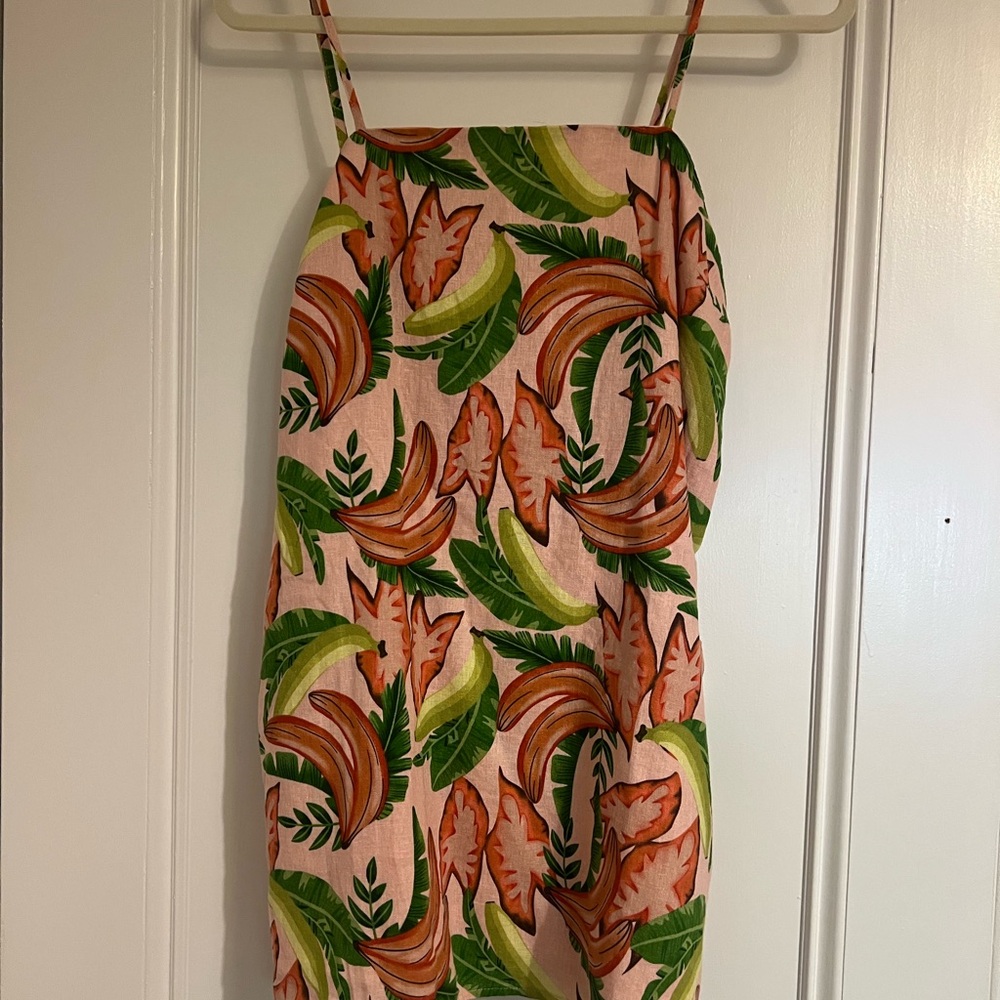 NWT Rachel Zoe Tropical Leaf Romper in Pink, Green & Coral, size S